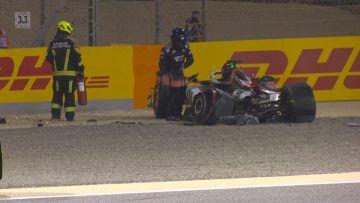 Bahrain GP qualifying red-flagged after Esteban Ocon crash