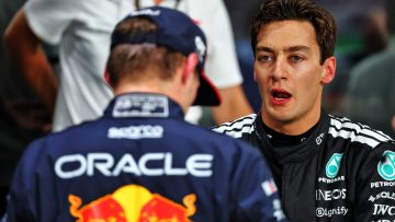 Max Verstappen 'apology' reaction after crazy George Russell collision
