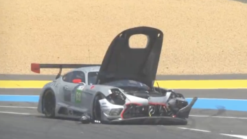 Le Mans practice red-flagged after heavy Mercedes crash